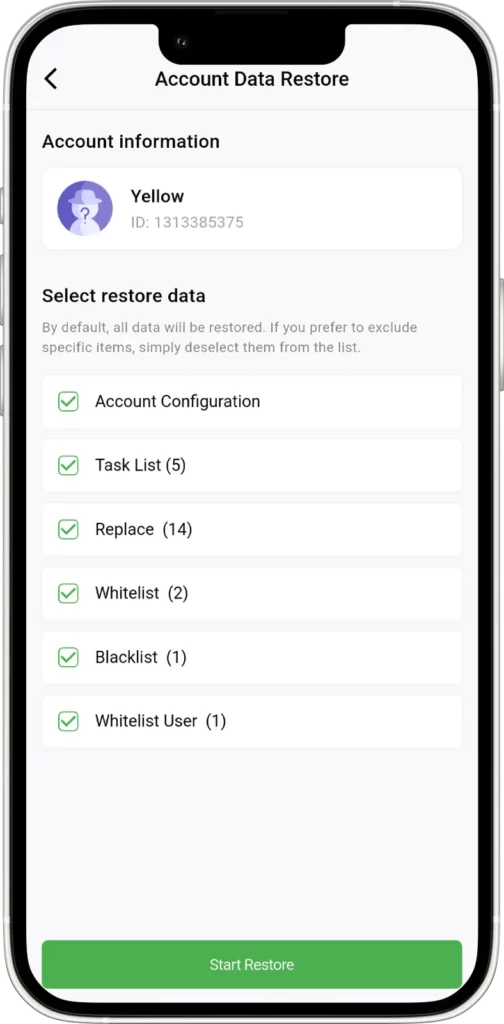Full Data Restore – Now Functional and Reliable - in Auto Forward For Telegram v1.0.30