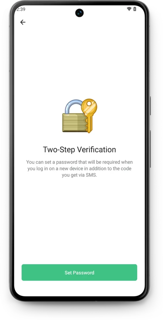 Choose Two-Step Verification: Set a Strong Password