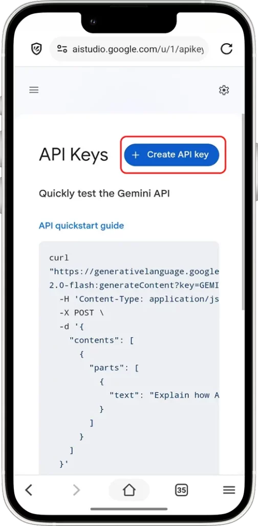 Create New API Key