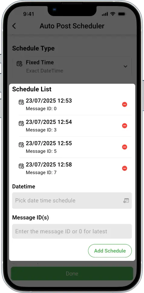 schedule Telegram message posting