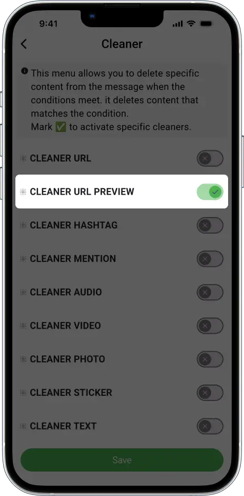 telegram auto forward cleaner and filters: URL Preview