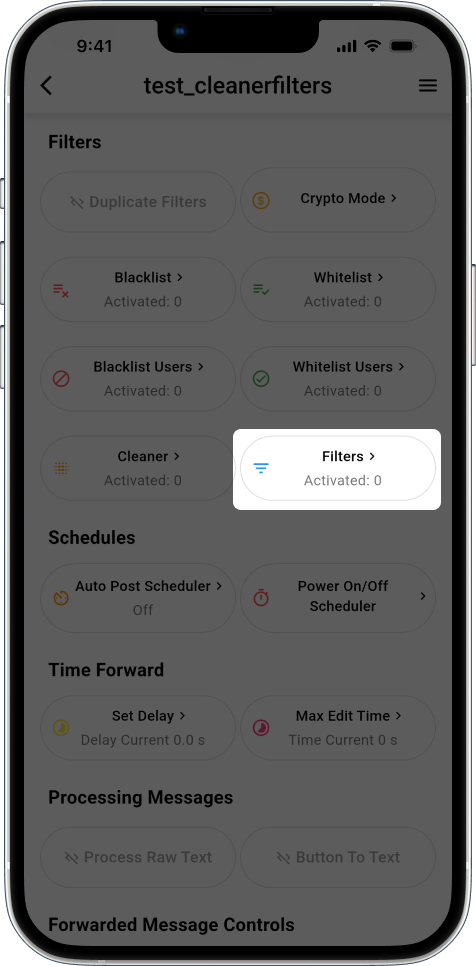 Filters Feature