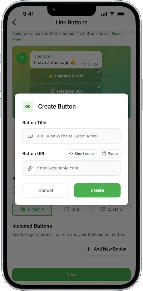 Auto Forward For Telegram v1.0.36: Link Buttons