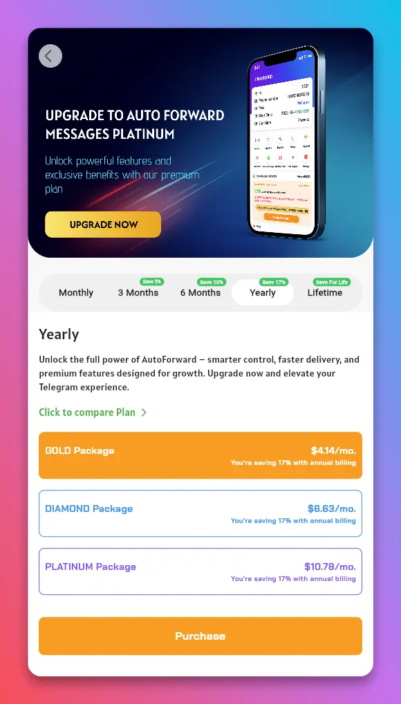 Auto Forward For Telegram v1.0.36: Upgrade